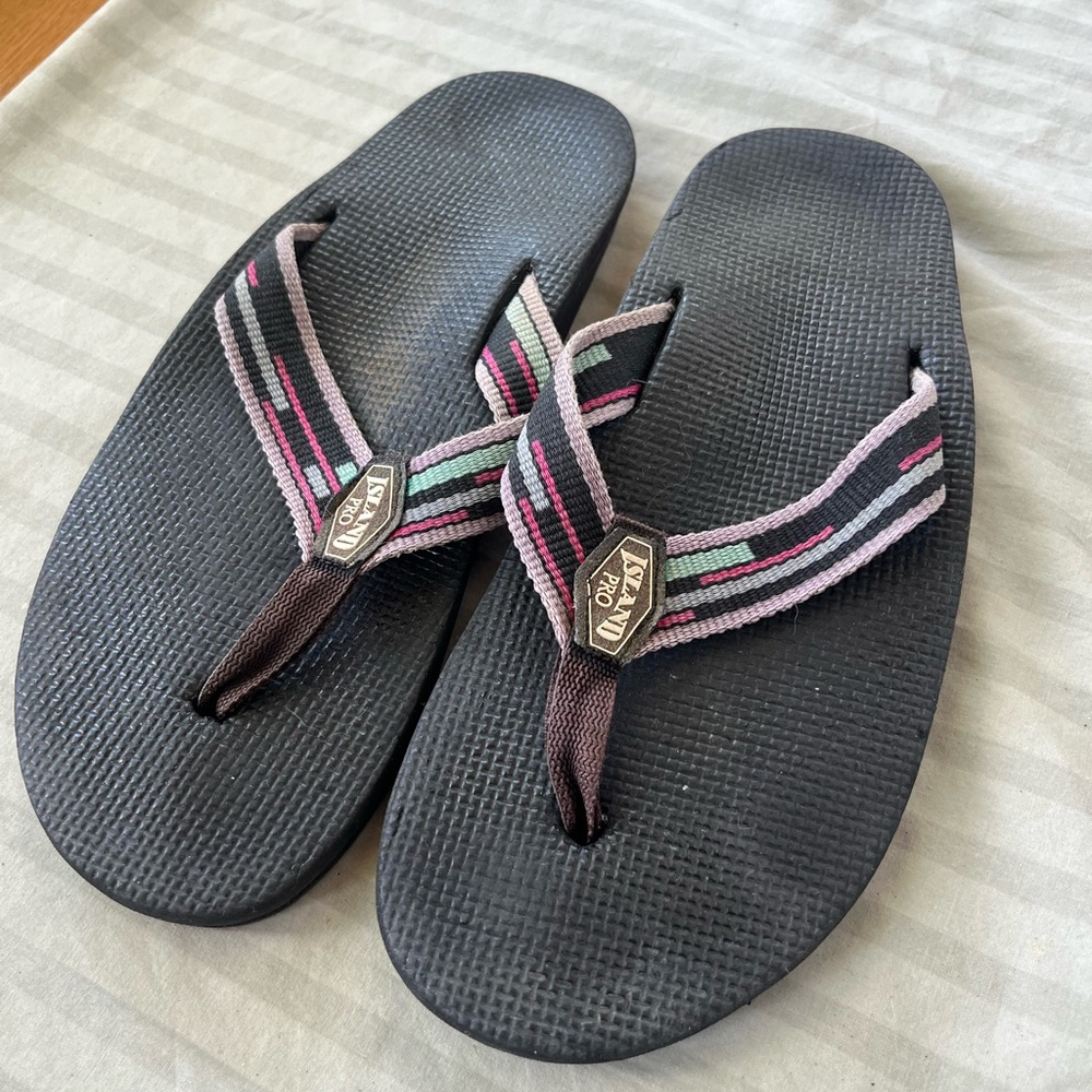 OTTO Women's Black Sandals with Colorful Straps